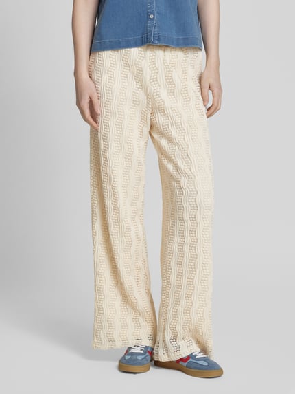 VILA Wide Leg Stoffhose mit Strukturmuster Modell 'LUMENA' Offwhite 4