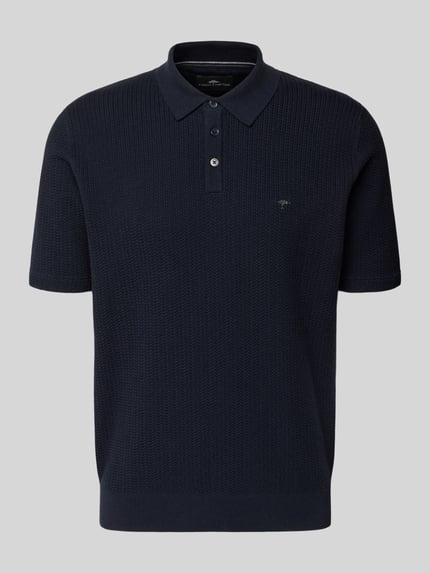 Fynch-Hatton Regular Fit Poloshirt in Strick-Optik Marine 2