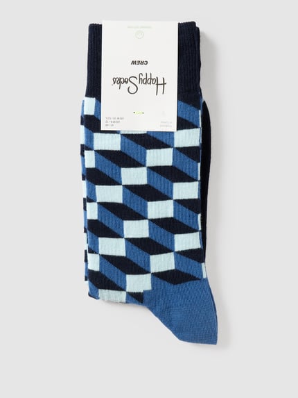 Happy Socks Socken mit Allover-Muster Modell 'FILLED OPTIC' Blau 3
