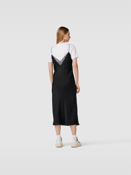 ba&sh Midikleid mit floraler Spitze Black 5