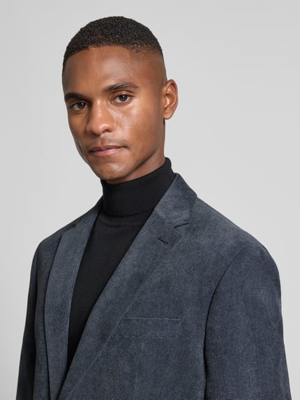 Christian Berg Men Slim Fit Sakko mit Reverskragen Blau 3