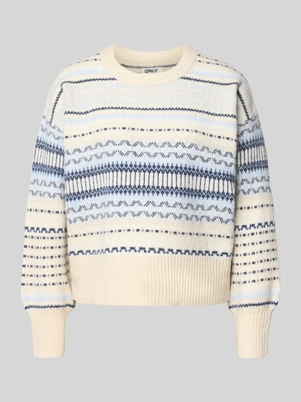 ONLY Regular Fit Strickpullover mit überschnittenen Schultern Modell 'ARIANNE' Hellblau 2