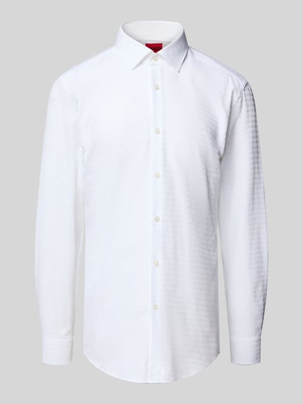 HUGO Slim Fit Business-Hemd mit Knopfleiste Modell 'Kenno' Weiss 2