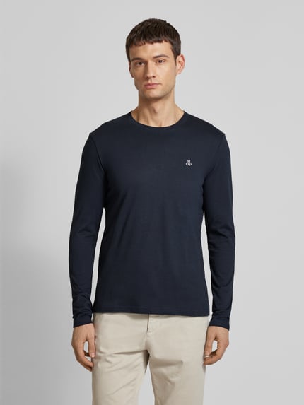 Marc O'Polo Longsleeve aus Baumwolle mit Label-Print Marine 4