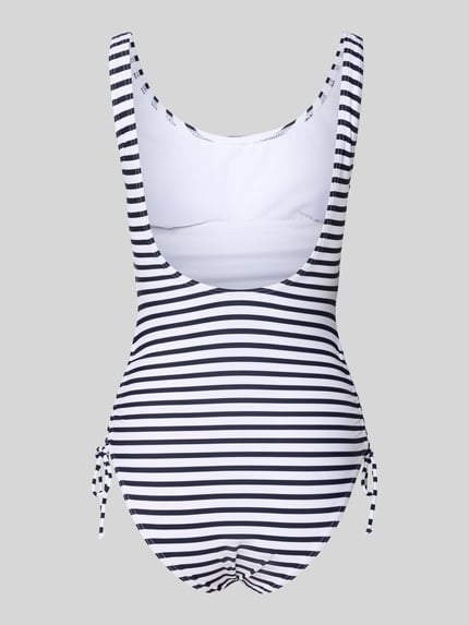 Venice Beach Badpak met vetersluitingen opzij, model 'Summer' Donkerblauw - 3
