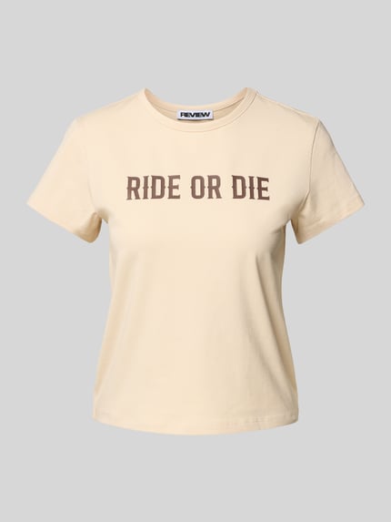 REVIEW T-shirt met statementprint Beige - 2