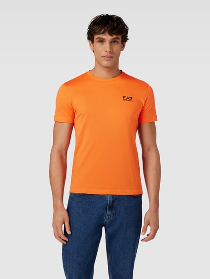 EA7 Emporio Armani T-shirt met labelprint Oranje - 4
