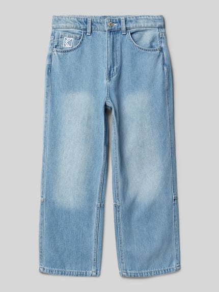 Karl Kani Relaxed fit jeans in 5-pocketmodel met logostitching Blauw - 1