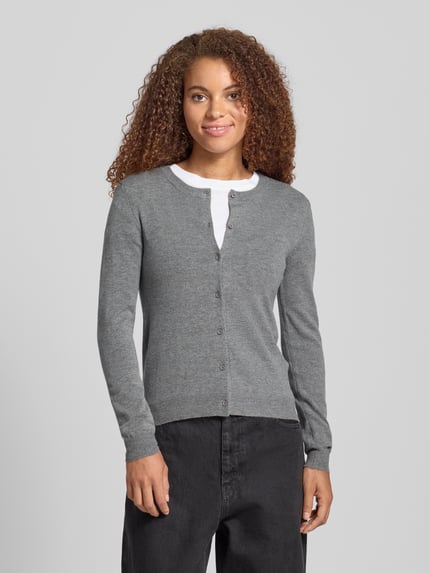 PIECES Kurtka o kroju slim fit z dzianiny z mieszanki wiskozy model ‘NORA’ Średnioszary melanż 4