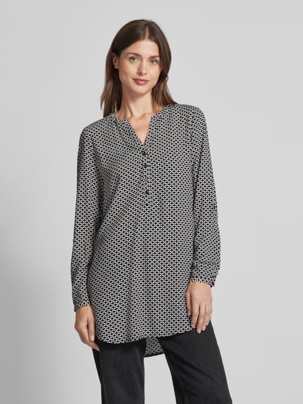 Christian Berg Woman Blouse met fijn all-over motief Zwart - 4