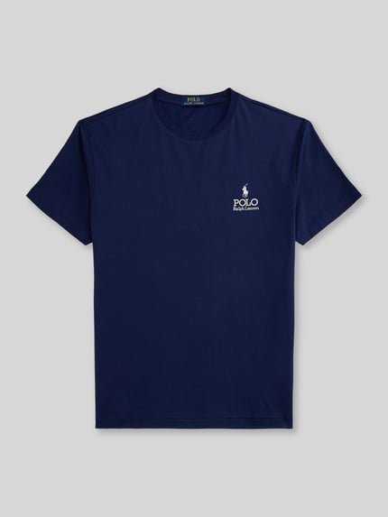 Polo Ralph Lauren Relaxed Fit T-Shirt aus reiner Baumwolle mit Logo-Stitching Marine 2