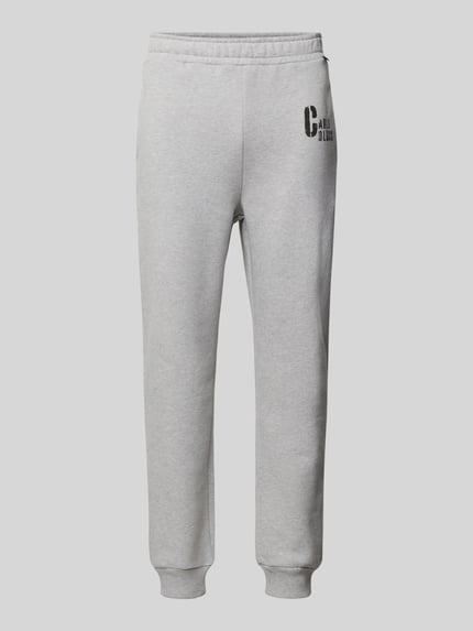 Carlo Colucci Sweatpants mit elastischem Bund Hellgrau Melange 2