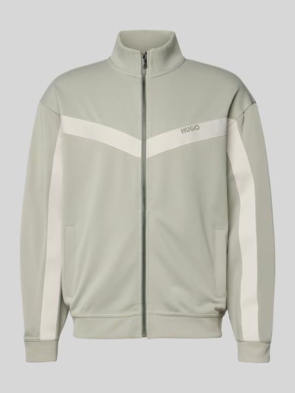HUGO Relaxed Fit Sweatjacke mit Baumwoll-Anteil Modell 'DARTI' Mint 2