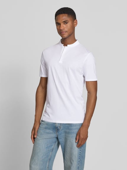 DRYKORN Slim Fit Poloshirt mit Stehkragen Modell 'LOUIS' Weiss 4