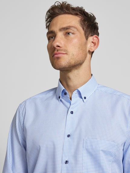ETERNA Regular Fit Businesshemd mit Karomuster Blau 3