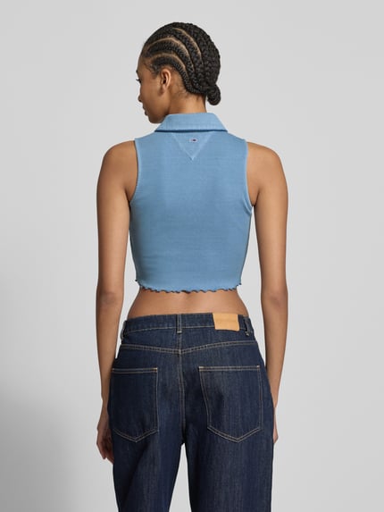 Tommy Jeans Korte top in riblook Rookblauw - 5