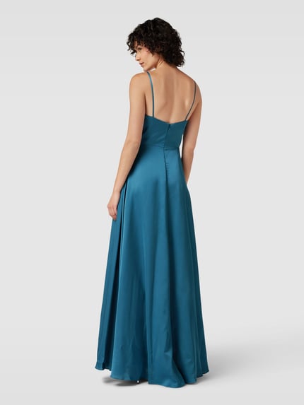 LUXUAR FASHION Avondjurk in wikkellook Petrol - 5