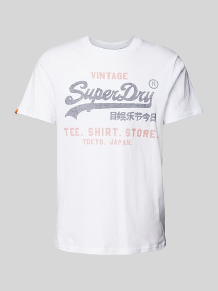 Superdry Relaxed Fit T-Shirt mit Label-Print Weiss 2
