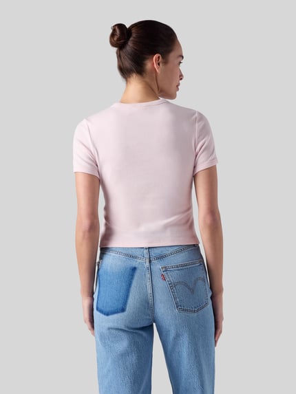 Levi's® Slim Fit T-Shirt aus Baumwoll-Mix Rosa Melange 5