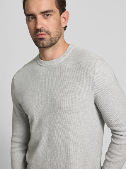 MCNEAL Strickpullover mit gerippten Abschlüssen Mittelgrau Melange 3