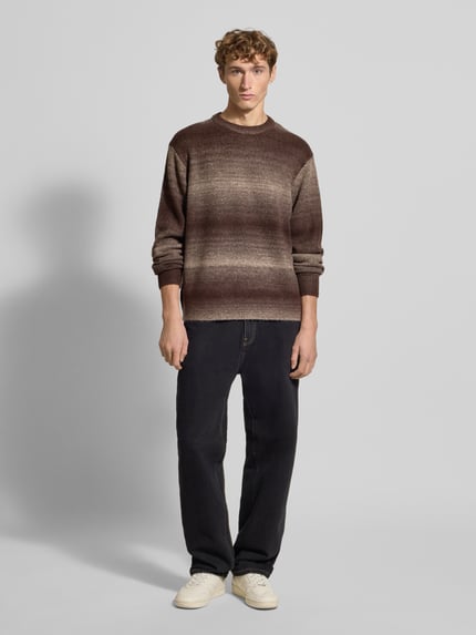 JACK & JONES Strickpullover mit Rundhalsausschnitt Modell 'JORMEADOWS' Mittelbraun 1