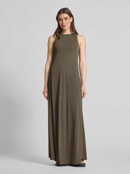 MM by Max Mara Midi-jurk met ronde hals, model 'ACCENTO' Olijfgroen - 4