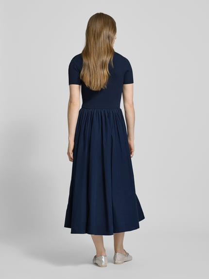 Staud Midikleid in Ripp-Optik Modell 'LAROQUETTE' Dunkelblau 5