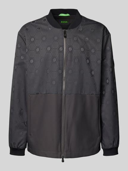 BOSS Green Regular fit lange bomberjack met tweewegritssluiting Donkergrijs - 2