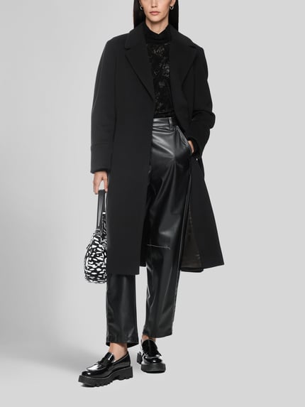 Marc Cain Wollmantel mit Label-Patch Black 1