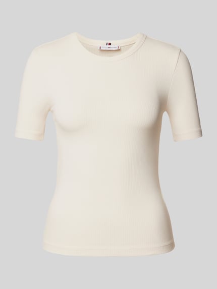 Tommy Hilfiger T-shirt z efektem prążkowania Écru 2