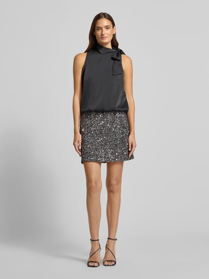 VILA High waist minirok met pailletten, model 'FAITH' Zilver - 1