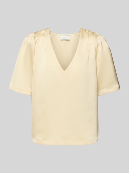 Neo Noir Blusenshirt mit V-Ausschnitt Modell 'Largo' Pastellgelb 2