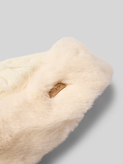 Barts Wollen muts met imitatiebont Offwhite - 2