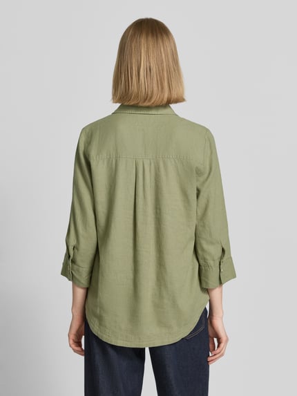 s.Oliver RED LABEL Relaxed Fit Hemdbluse aus Leinen-Viskose-Mix Khaki 5