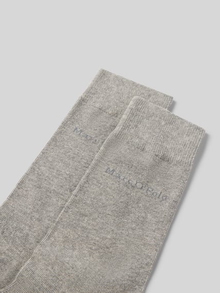 Marc O'Polo Socken mit Logo-Schriftzug im 2er-Pack Mittelgrau Melange 2