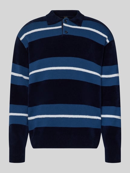 BOSS Orange Sweter o kroju regular fit z mieszanki bawełny model 'AMBURGH' Granatowy 2