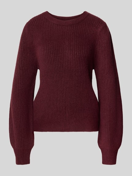 mbyM Sweter z dzianiny krój regular fit z dodatkiem wełny model „Farrell” Lawendowy 2