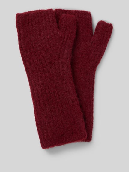 Jake*s Casual Fingerlose Handschuhe mit Woll-Anteil Bordeaux 1