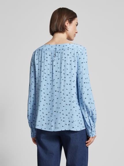 Tom Tailor Blusenshirt aus Visksoe mit Allover-Muster Hellblau 5