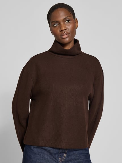 s.Oliver RED LABEL Pullover mit Turtleneck-Strickoptik Dunkelbraun 3