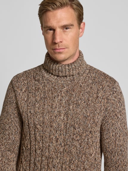RAGMAN Regular Fit Rollkragenpullover mit gerippten Abschlüssen Camel 3