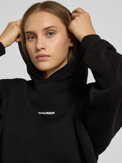 PEGADOR Oversized Hoodie mit Logo-Stitching Modell 'Clarita' Black 3