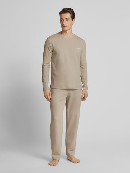 BOSS Sweatpants met labeldetail Zand - 1