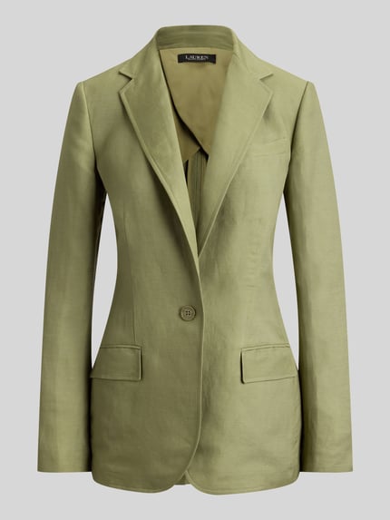 Lauren Ralph Lauren Żakiet o kroju regular fit z mieszanki lnu Khaki 2