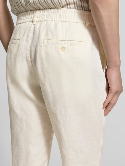 GANT Regular Fit Leinenhose mit elastischem Bund Offwhite 3