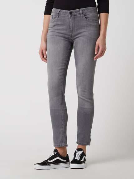 ICHI Skinny fit jeans met stretch, model 'Erin Izaro' Lichtgrijs - 4