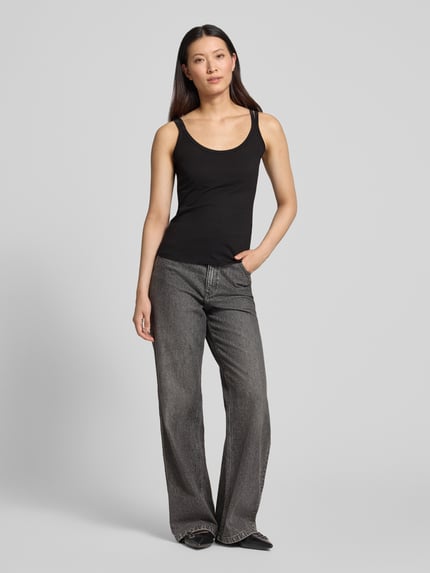 monari Tanktop mit Rundhalsausschnitt und Label-Detail Black 1