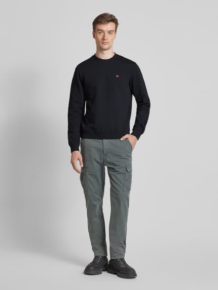 Napapijri Sweatshirt mit Label-Stitching Modell 'balis' Black 1
