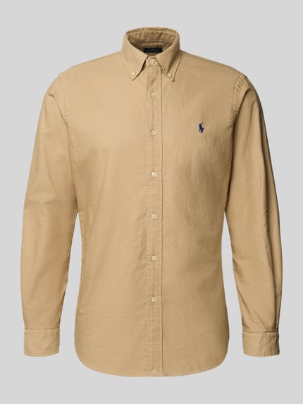 Produktfoto, Freizeithemd mit Knopfleiste von Polo Ralph Lauren in Beige, Baumwolle, Regular Fit, Button-Down-Kragen, Logo-Stickerei