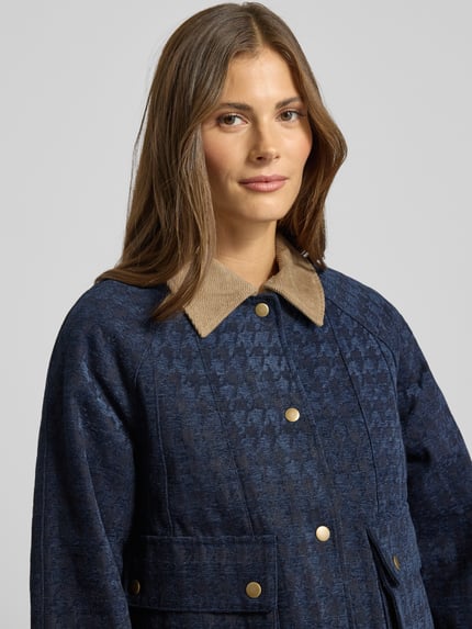 YAS Lange jas met klepzakken Model 'VICKY' Marineblauw - 3